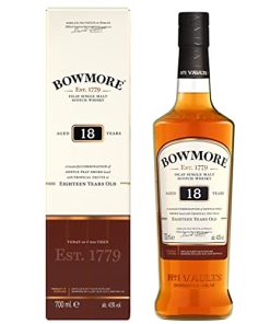 Bowmore Whiskey 18 Year Old Single Malt Scotch Whisky, 70cl