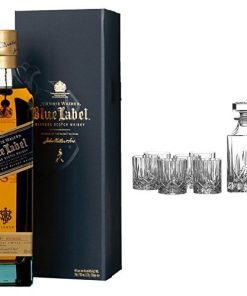 Johnnie Walker Blue Label Blended Scotch Whisky and Royal Doulton Crystal Decanter Seasons Set, 1 x 700ml
