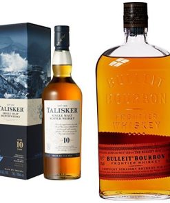 Talisker 10 Year Old Single Malt Scotch Whisky 70cl and Bulleit Bourbon Frontier Whiskey 70cl
